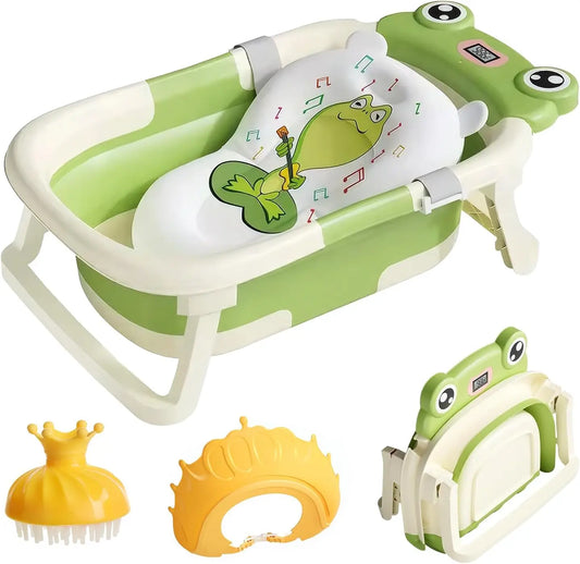 Baignoire Bébé Pliable avec Coussin et Indicateur de Température™