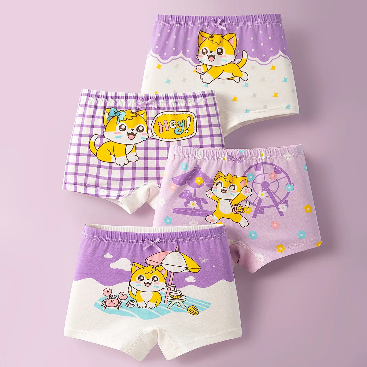 Lot de 4 Culottes Fille en Coton Ultra Doux ™