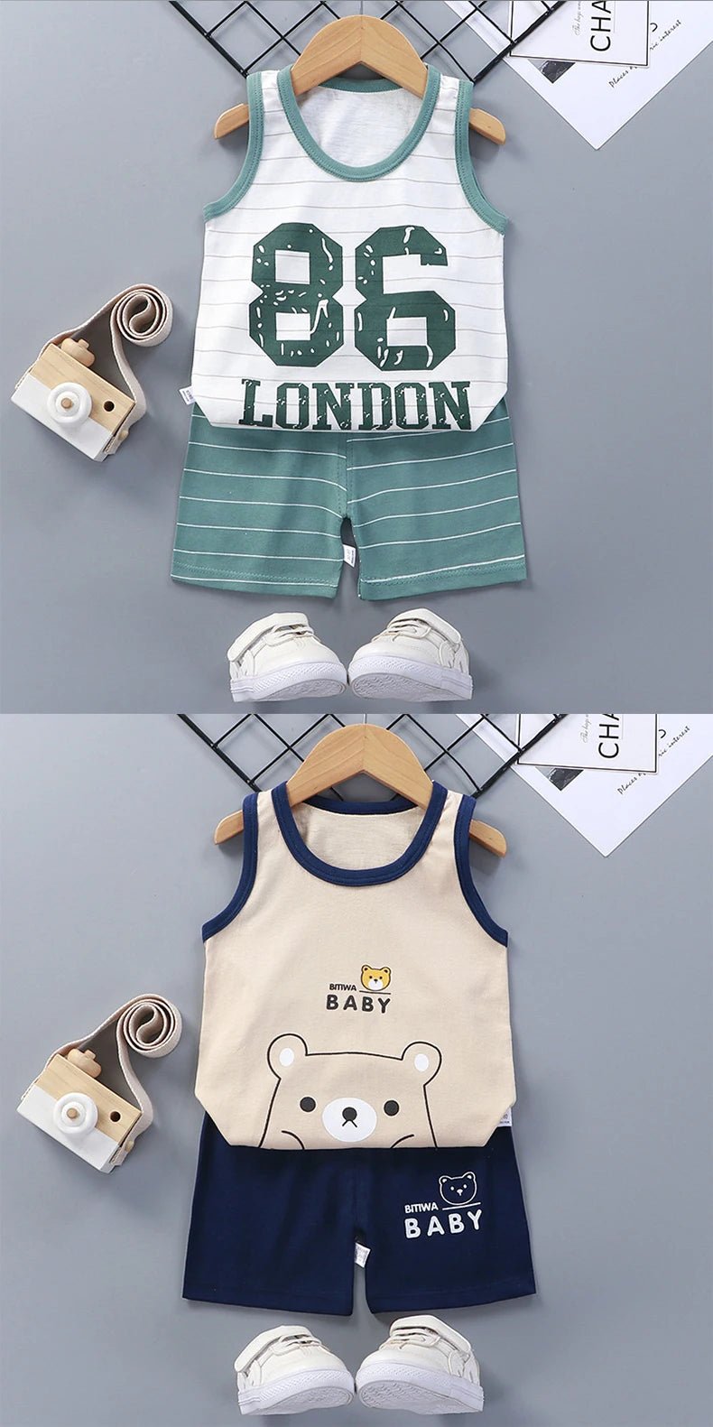 👕🌞 Ensemble Été Débardeur + Short pour Enfant – Coton Léger &amp; Motif Cartoon – Garçon &amp; Fille™ - Planète bébé