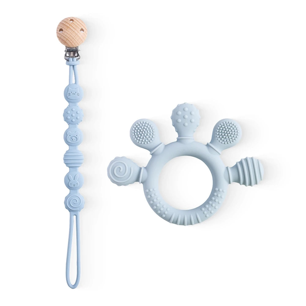 🦁👶 Anneau de Dentition en Silicone – Forme Animale Ludique – Apaisant &amp; Sensoriel™ - Planète bébé