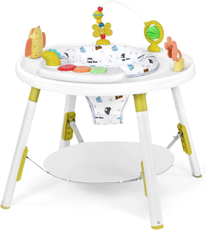 Centre d’Activité Bébé 3-en-1 – Tapis à Sauter et Table avec Jouets Amovibles et Siège Rotatif™