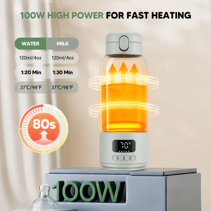 Chauffe-Biberon Portable USB 100W avec Batterie 16000mAh – Chauffe Eau et Lait Instantané 500 ml™