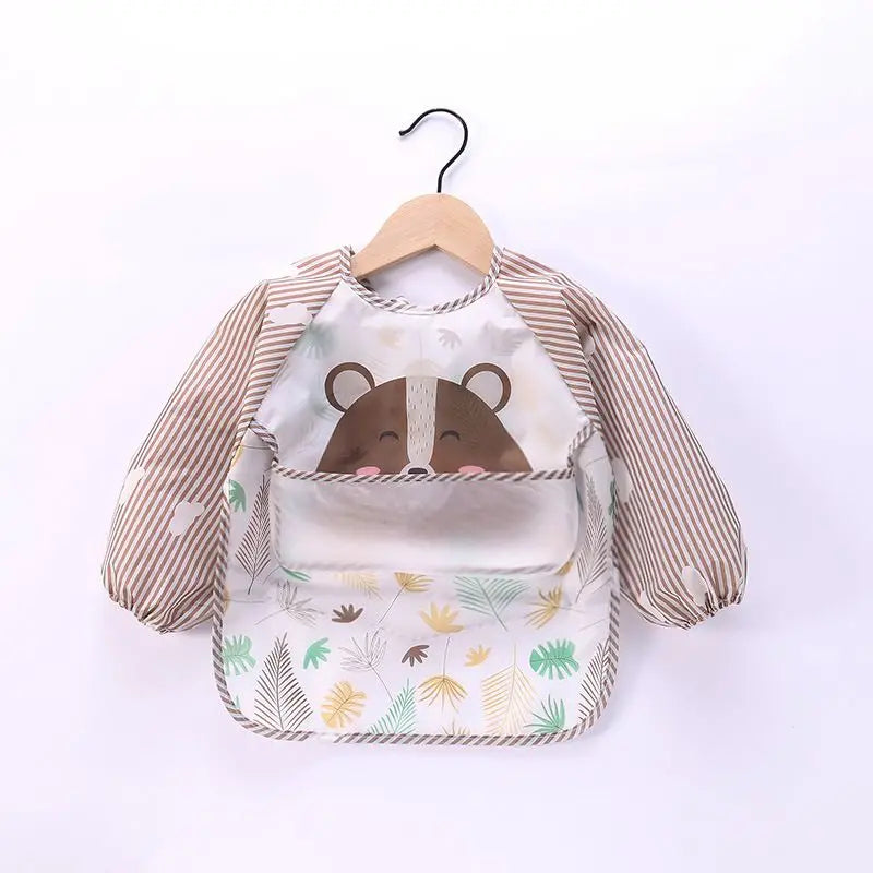 Bavoir Manche Longue Waterproof en EVA pour Bébé – Tablier de Repas Anti-Taches – Ultra Léger &amp; Facile à Nettoyer™