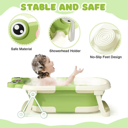 Baignoire Bébé Pliable avec Coussin et Indicateur de Température™