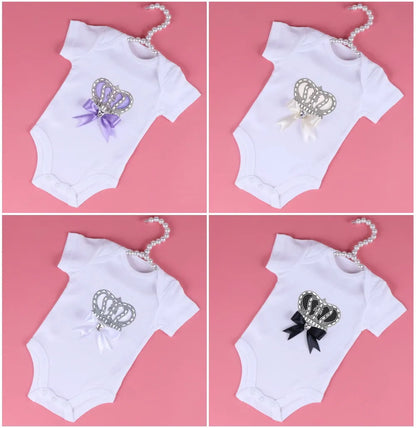 👶 Combinaison Bébé Unisexe Blanche – Motif Couronne Cristal – 3 à 24 Mois™ - Planète bébé