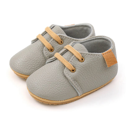 🍼 Chaussures Bébé en Cuir Rétro – Semelle Antidérapante – Meckior™