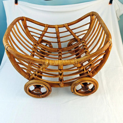 🧺📸 Chariot en Rotin pour Bébé – Accessoire Photo Naissance – Look Vintage &amp; Naturel™ - Planète bébé