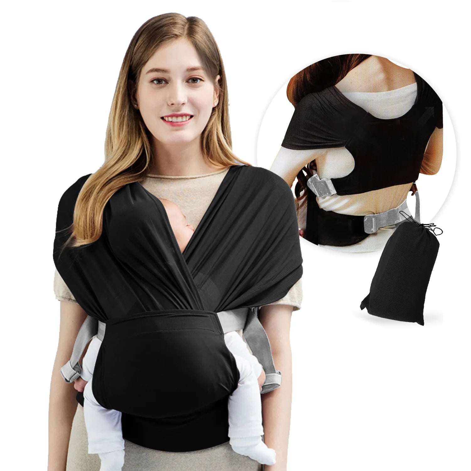 👶 Écharpe de Portage Extensible – Confort Doux pour Nouveau-né™ - Planète bébé