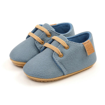 🍼 Chaussures Bébé en Cuir Rétro – Semelle Antidérapante – Meckior™