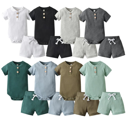 👶✨ Ensemble Estival Bébé Garçon – KuKitty | Haut &amp; Short en Coton Tricoté | Look Casual Chic™ - Planète bébé