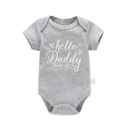👶💌 Body Bébé Annonce Grossesse – "Hello Daddy, I Can't Wait to Meet You" – 100% Coton Doux™ - Planète bébé
