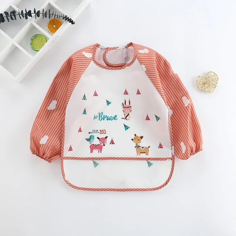 Bavoir Manche Longue Waterproof en EVA pour Bébé – Tablier de Repas Anti-Taches – Ultra Léger &amp; Facile à Nettoyer™