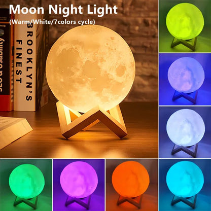 🌕 Veilleuse Lune Galaxy – Lampe de Lecture LED pour Enfants &amp; Chambre™ - Planète bébé