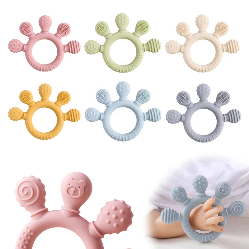 🦁👶 Anneau de Dentition en Silicone – Forme Animale Ludique – Apaisant &amp; Sensoriel™ - Planète bébé