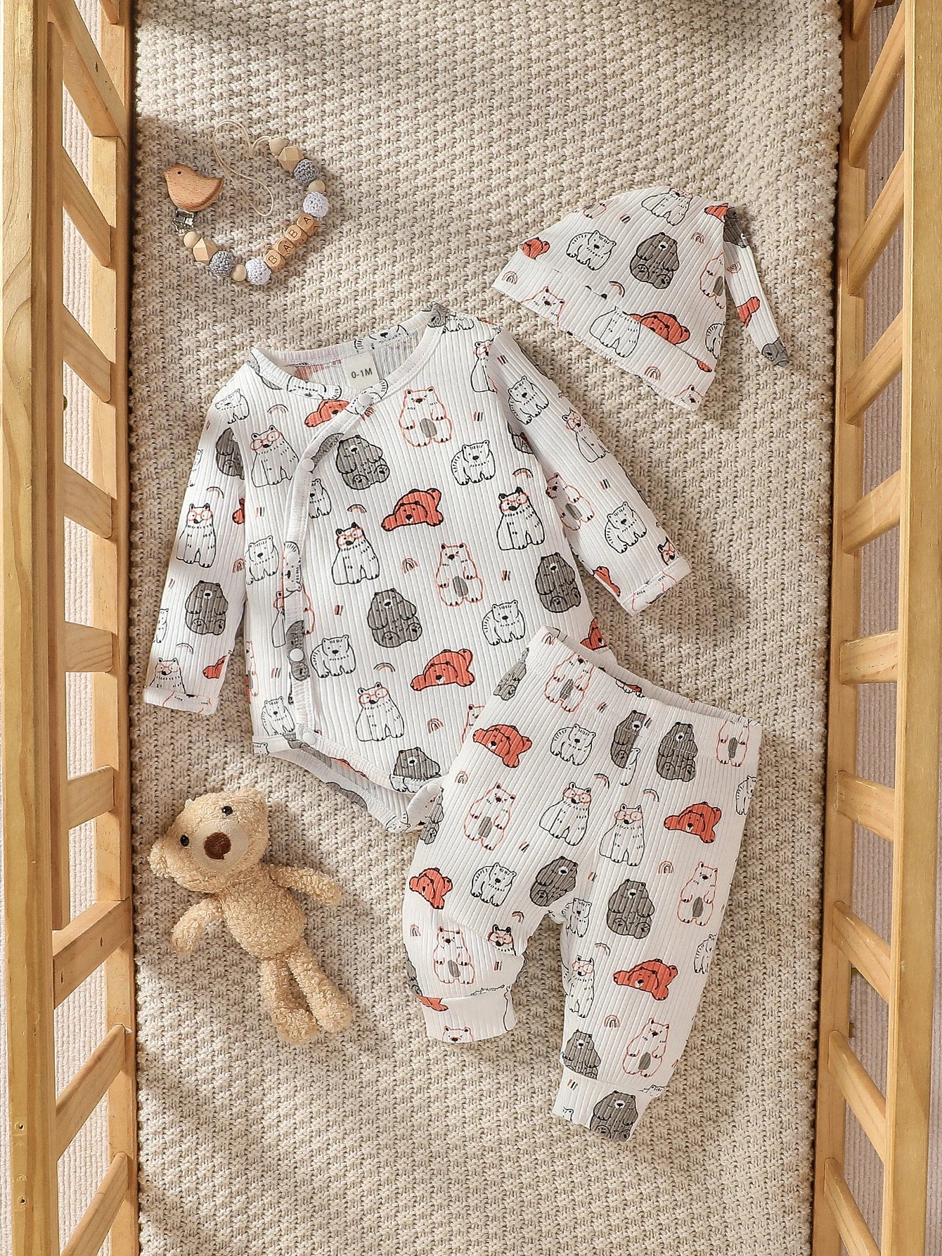 👶🍂 Ensemble Bébé Garçon 2 Pièces + Bonnet – Manches Longues – Automne | Confort Coton Doux™ - Planète bébé
