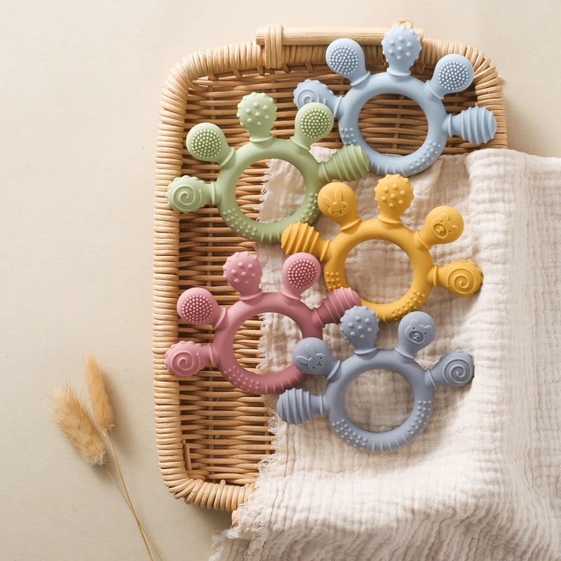 🦁👶 Anneau de Dentition en Silicone – Forme Animale Ludique – Apaisant &amp; Sensoriel™ - Planète bébé