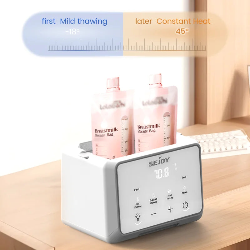 🍼 Chauffe-Biberon Multifonction Sejoy – Chauffage Rapide &amp; Stérilisation – Température Contrôlée avec Précision (220V)™ - Planète bébé