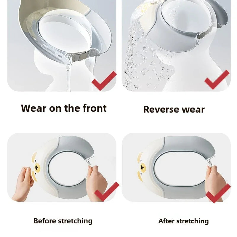 Casquette de Bain Anti-Éclaboussures pour Bébé™ – Visière de Douche Ajustable, Protection des Oreilles et du Visage