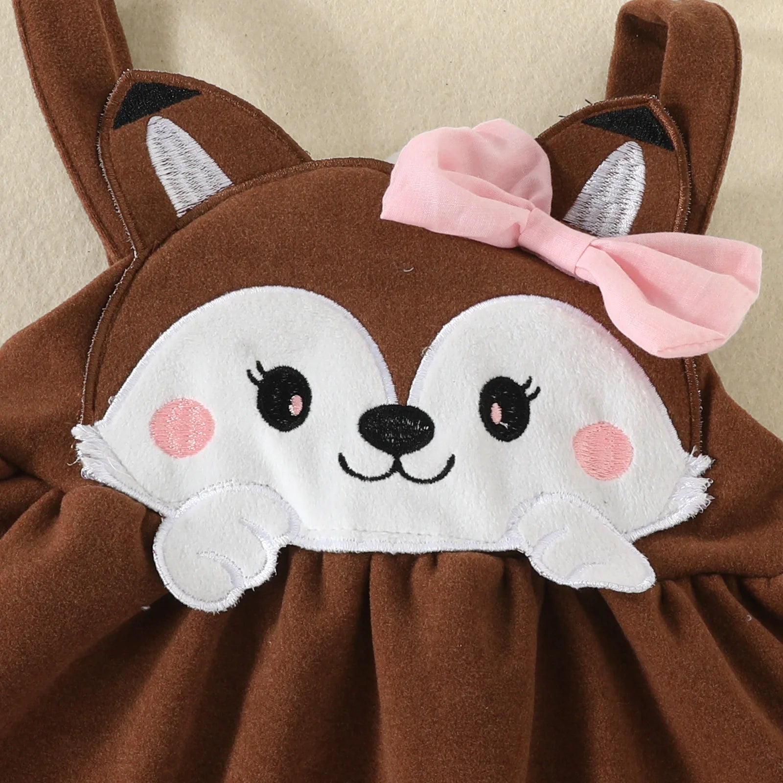 🎀🦊 Ensemble Bébé Fille 2 Pièces – Body à Manches Longues + Robe Renard avec Nœud – Automne/Hiver – ROMPERBO™ - Planète bébé