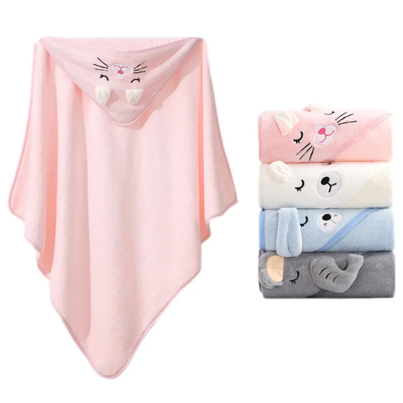 🐻🛁 Cape de Bain Bébé à Capuche – Motif Animal – Ultra Douce &amp; Chaude™