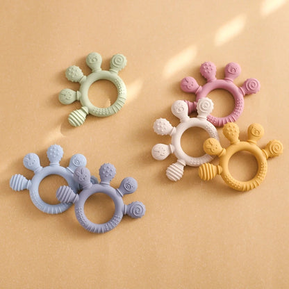 🦁👶 Anneau de Dentition en Silicone – Forme Animale Ludique – Apaisant &amp; Sensoriel™ - Planète bébé