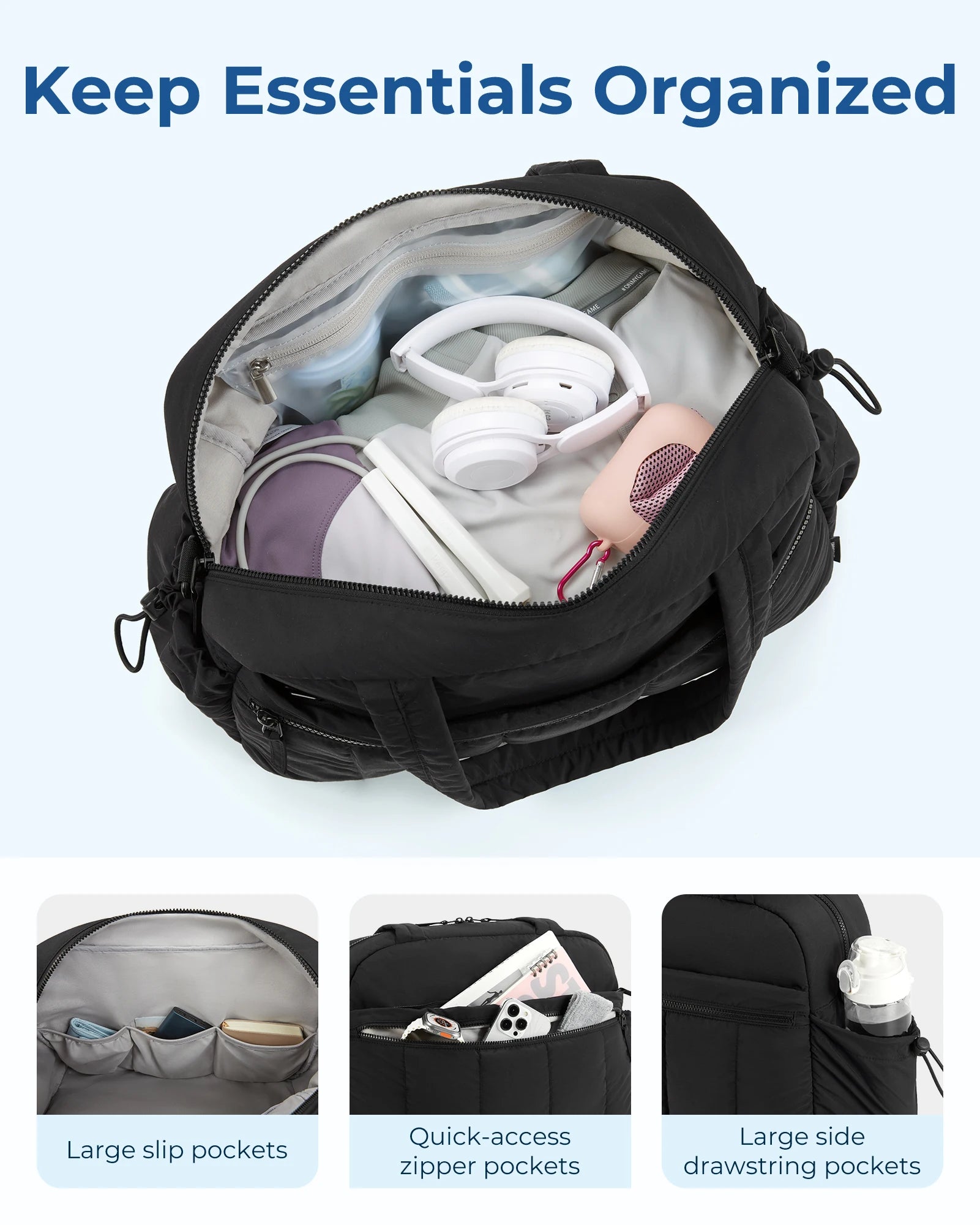 🎒 Sac de Voyage BAGSMART Femme – Grand Format avec Bandoulière™ - Planète bébé