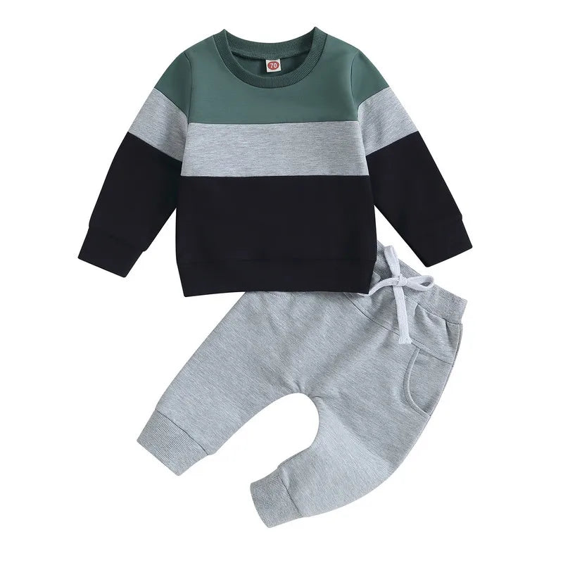 🧸🧥 Ensemble Bébé Garçon 2 Pièces – Sweat à Manches Longues &amp; Pantalon Élastique – Automne – RUEWEY™ - Planète bébé
