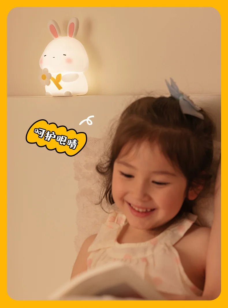 Veilleuse Enfant Lapin en Silicone - Planète bébé