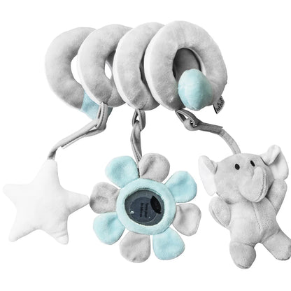 🚗🧸 Jouet de Voiture pour Bébé – Miroir, Grelot, Bruit de Papier &amp; Poignée Squeaky – Jouet d’Éveil pour Siège Auto ou Poussette™