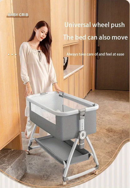 🛏️👶 Lit Bébé Multifonction – Berceau Portatif avec Réglage en Hauteur &amp; Fonction Bascule – Lit d’Appoint Pliable™
