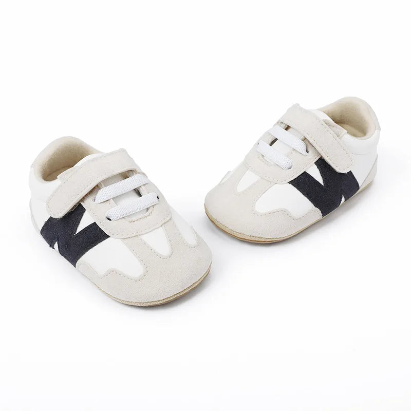 New 0-1Y Newborn Baby Fashion Versatile Sports Style Patchwork Colour Soft Bottom Anti-slip Suede Infant Toddler Shoes™