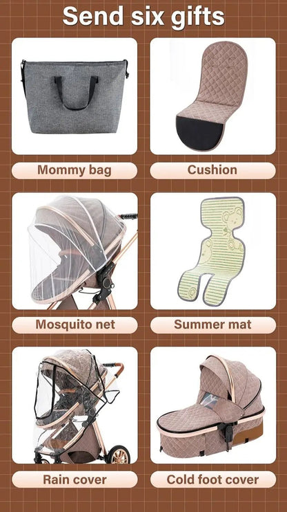 Poussette Bébé 3 en 1 Multifonction – Pliable - Planète bébé