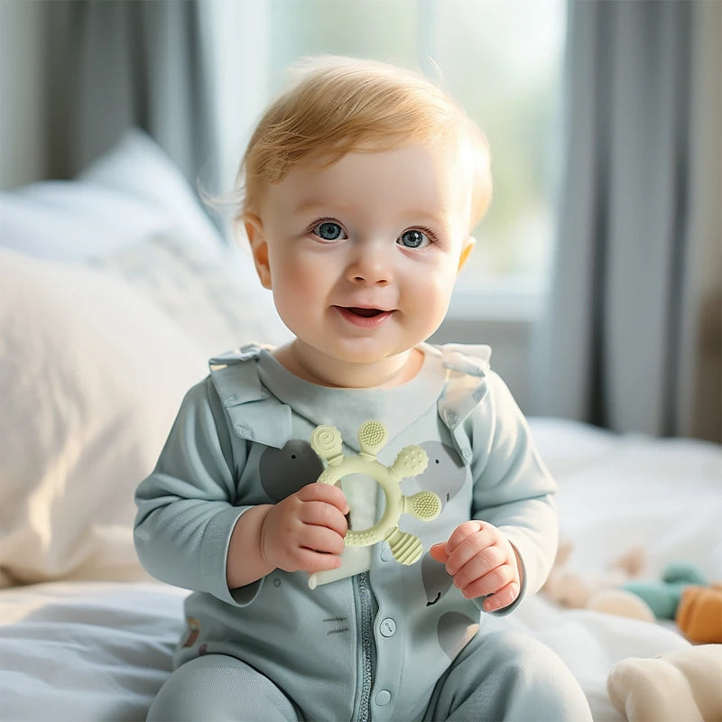 🦁👶 Anneau de Dentition en Silicone – Forme Animale Ludique – Apaisant &amp; Sensoriel™ - Planète bébé