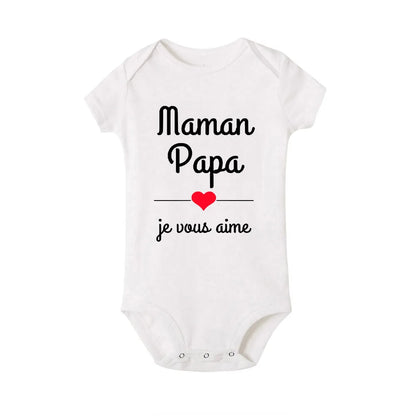 Maman Papa Je T'aime Body Bébé Fête des Mères et des Pères Nouveau-né Garçons & Filles™ - Planète bébé