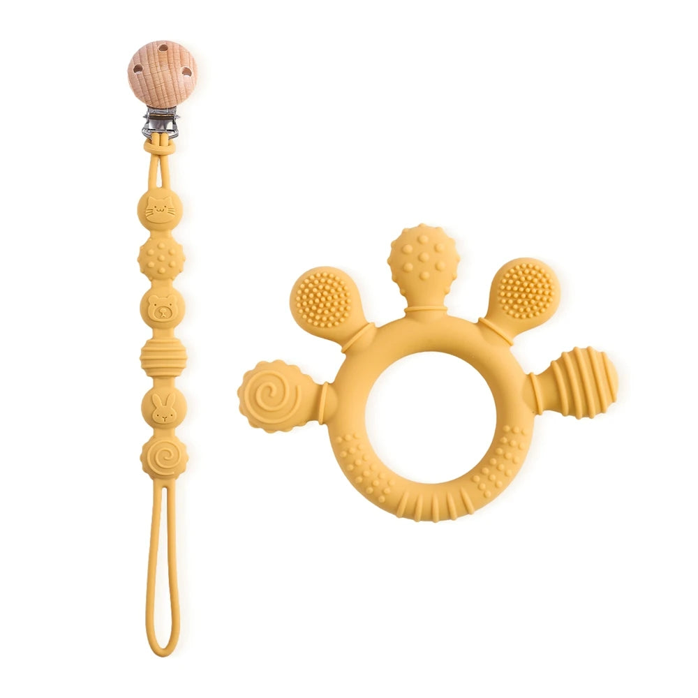 🦁👶 Anneau de Dentition en Silicone – Forme Animale Ludique – Apaisant &amp; Sensoriel™ - Planète bébé