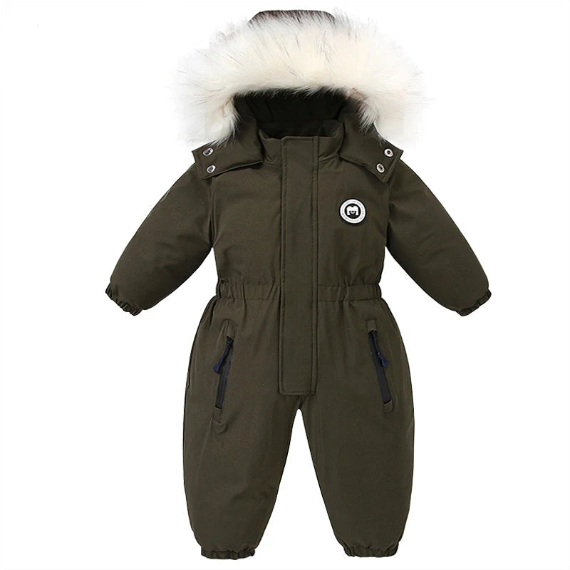 Combinaison Hiver Bébé -30° C™ – Salopette Épaisse Imperméable avec Capuche pour Garçons et Filles