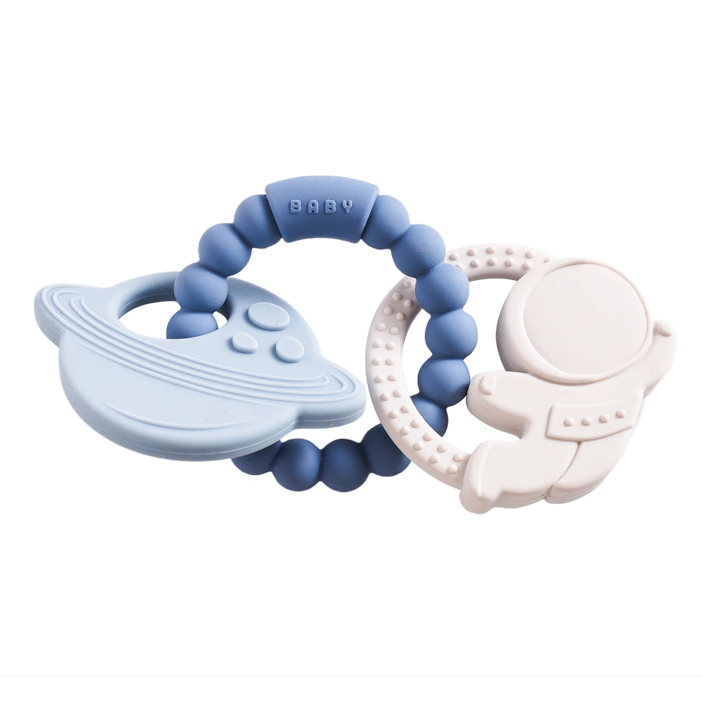 🪐👶 Anneau de Dentition Bébé – Silicone Alimentaire – Bracelet Sensoriel Planète – Dès 0 Mois™