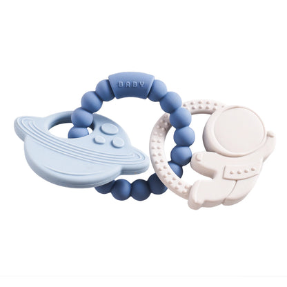 🪐👶 Anneau de Dentition Bébé – Silicone Alimentaire – Bracelet Sensoriel Planète – Dès 0 Mois™