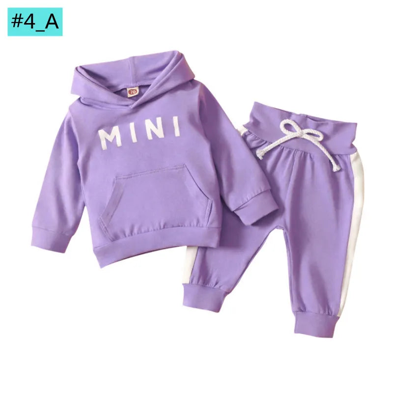 Ensemble Bébé 3 Pièces Automne – Sweat à Capuche Lettre Léopard + Pantalon + Bandeau – Tenue Fashion 1-3 Ans™