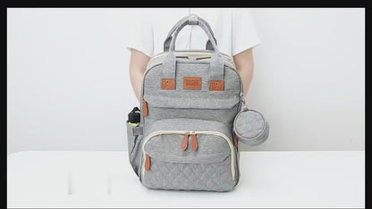 🎒🍼 Sac à Langer 3-en-1 avec Lit Bébé Intégré – Sac à Dos Voyage Étanche avec Port USB – Multifonction pour Parents Modernes